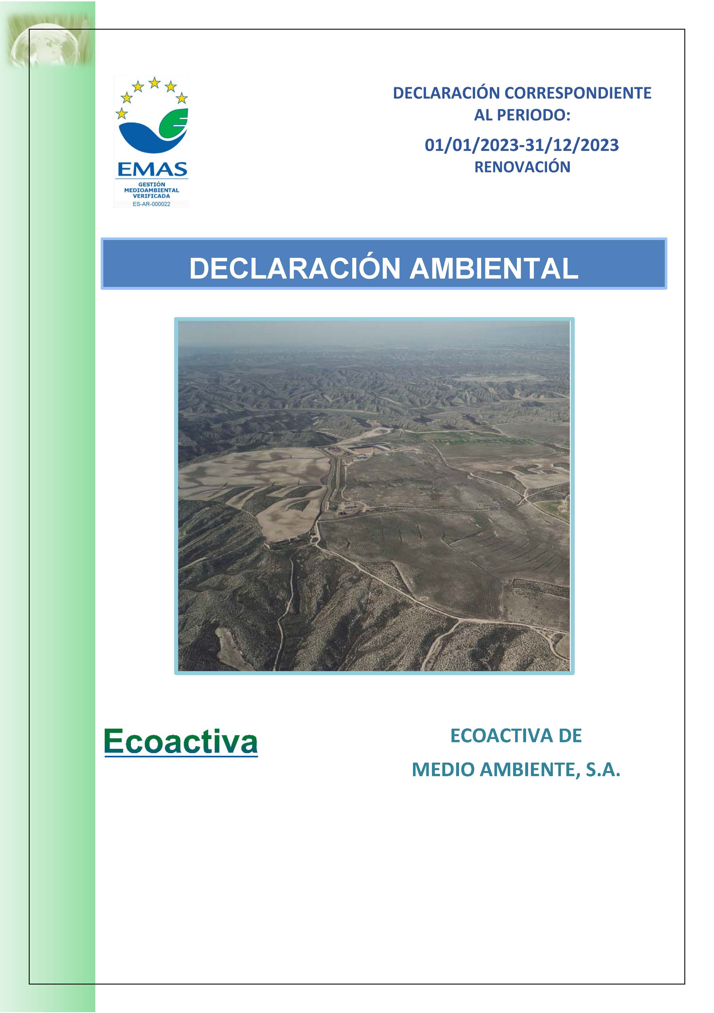 Declaración Ambiental Ecoactiva